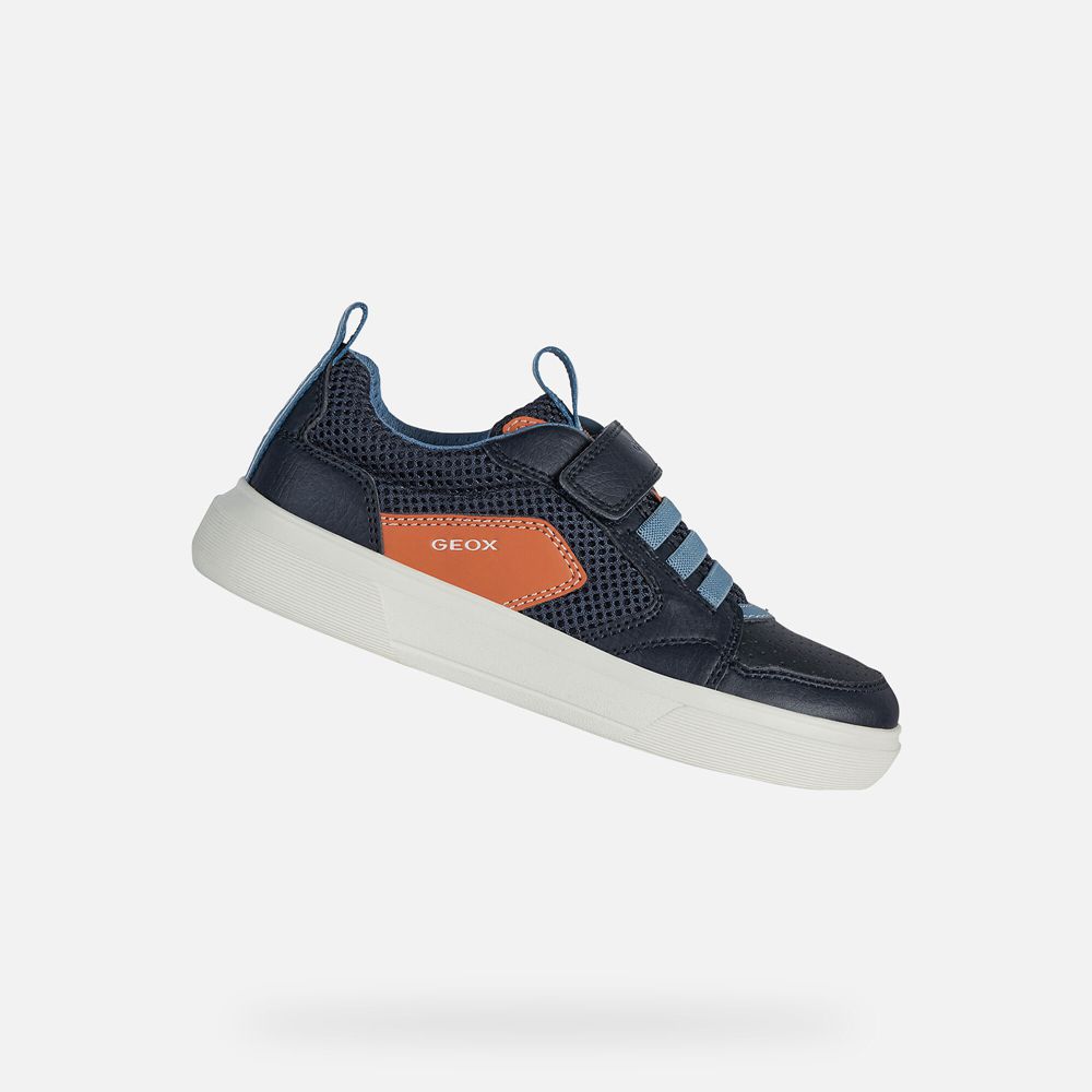 Geox Sneakers Navy/Orange Nettuno - Geox Boys Shoes - OHJQXY416